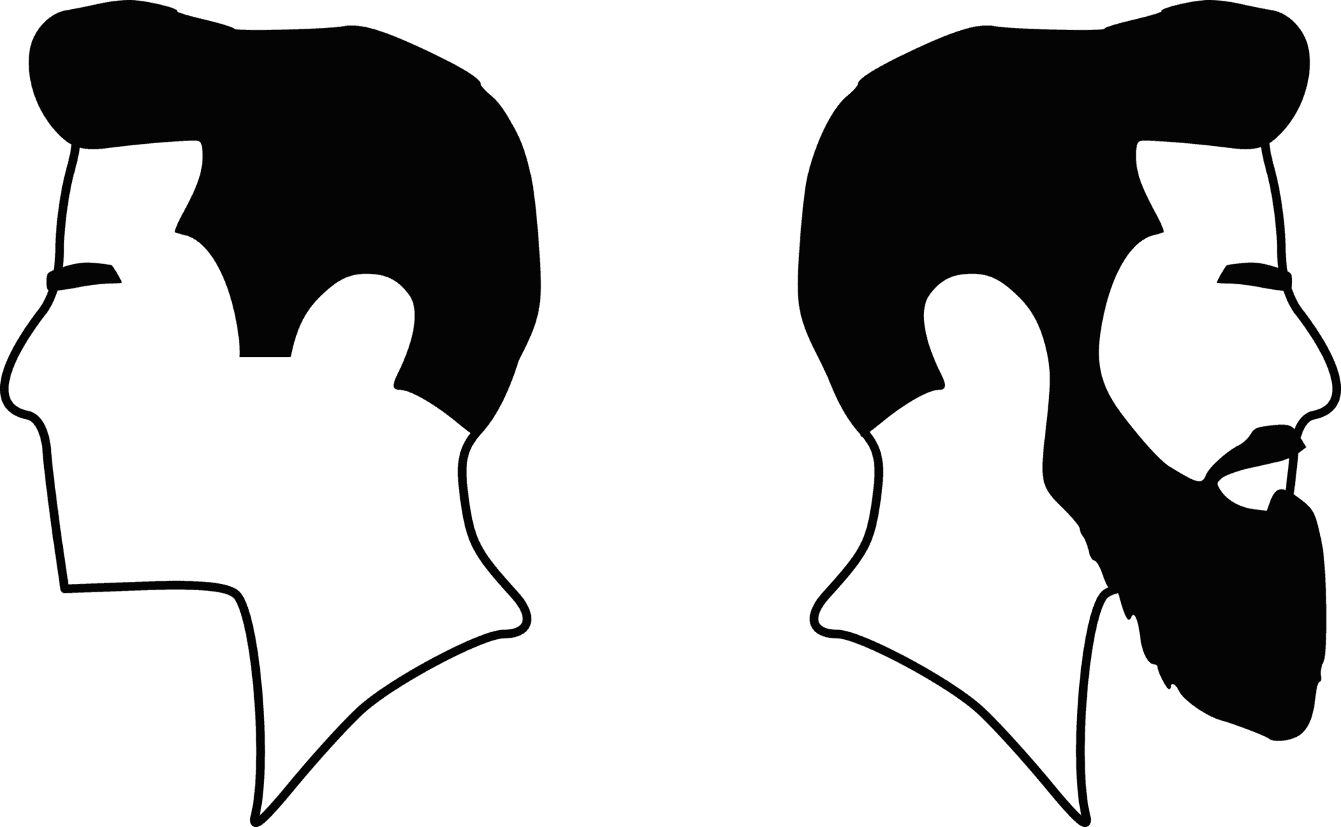 Download Beardedand Clean Shaven Silhouettes
