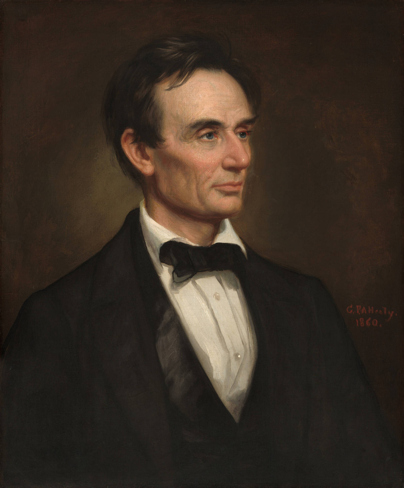 Beardless Abraham Lincoln Colored Portrait Wallpaper