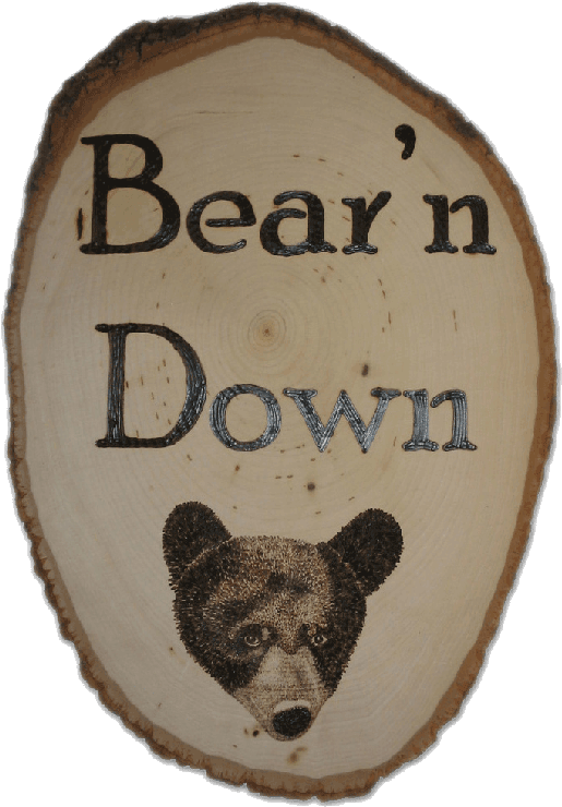 Bearn Down Wooden Sign PNG