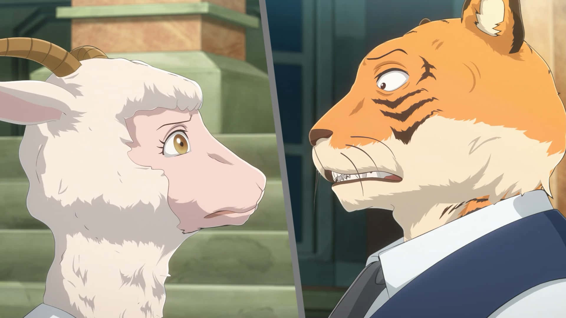 Beastars Bill En Alpaca Gesprek Achtergrond