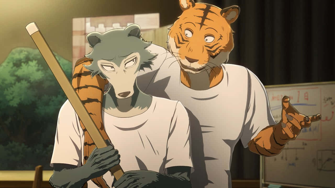 Beastars Grijze Wolf En Tijger Personages Achtergrond