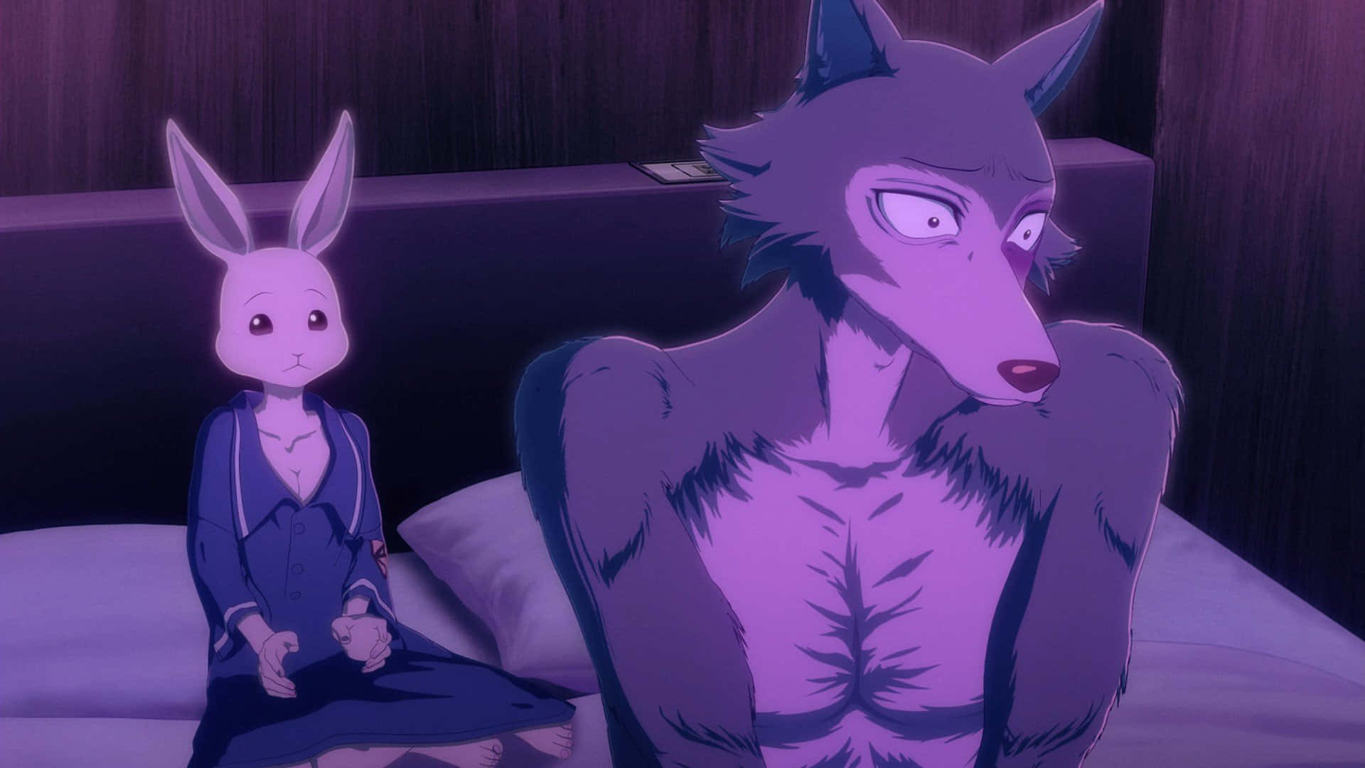 Beastars Haru En Legoshi Tense Moment Achtergrond