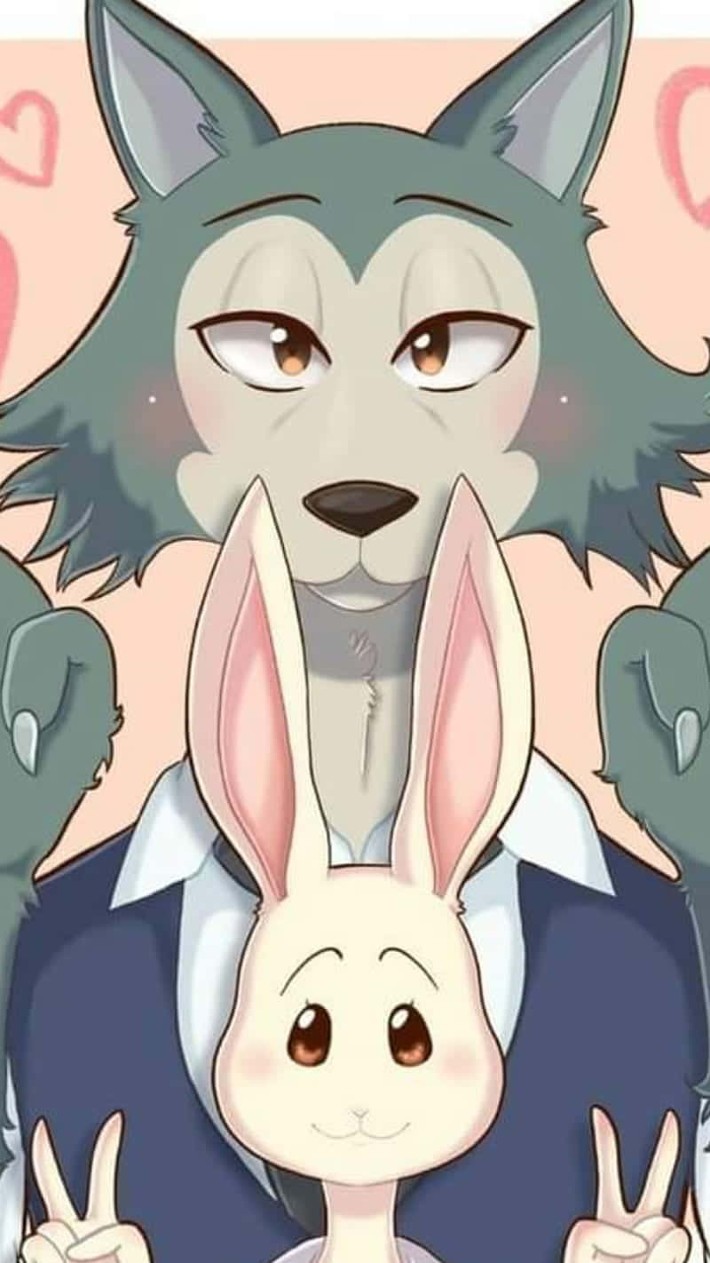 Beastars Legoshi En Haru Schattig Moment Achtergrond