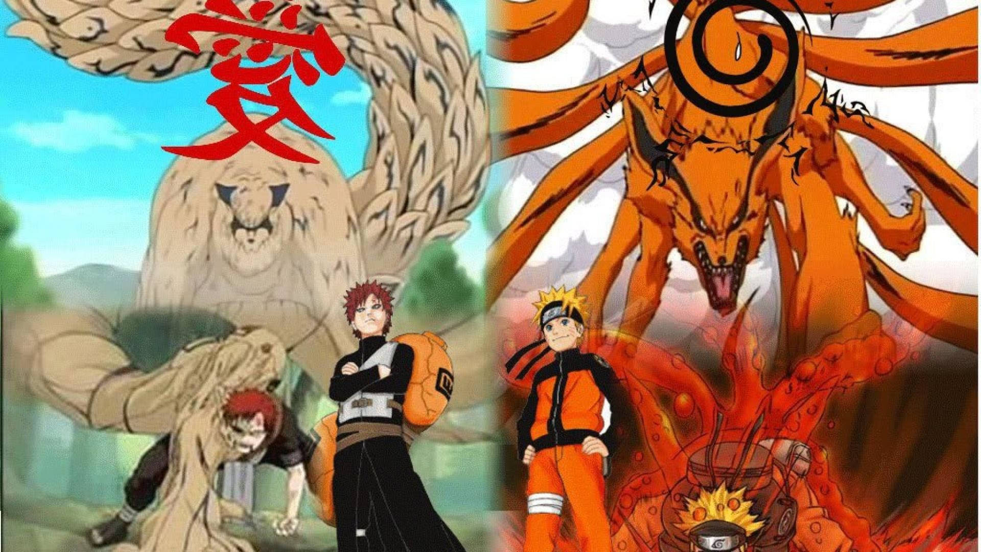 Beasts Of Gaara And Naruto Ipad Wallpaper