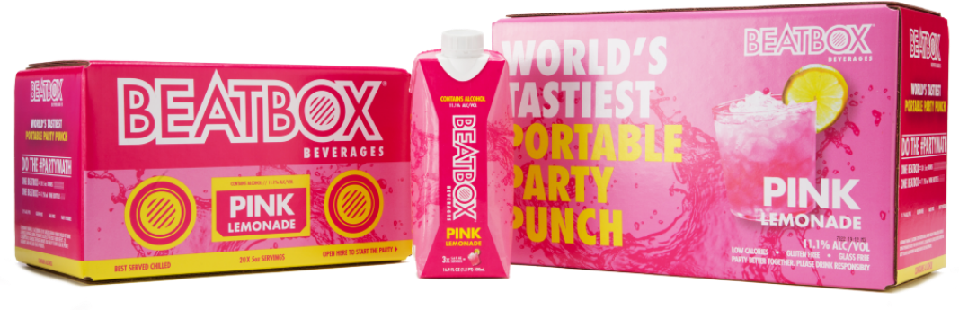 Beatbox Pink Lemonade Beverage Packaging PNG