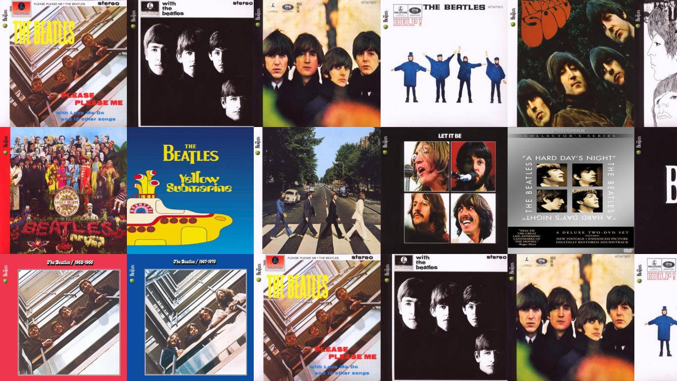 Beatles Album Collage Background