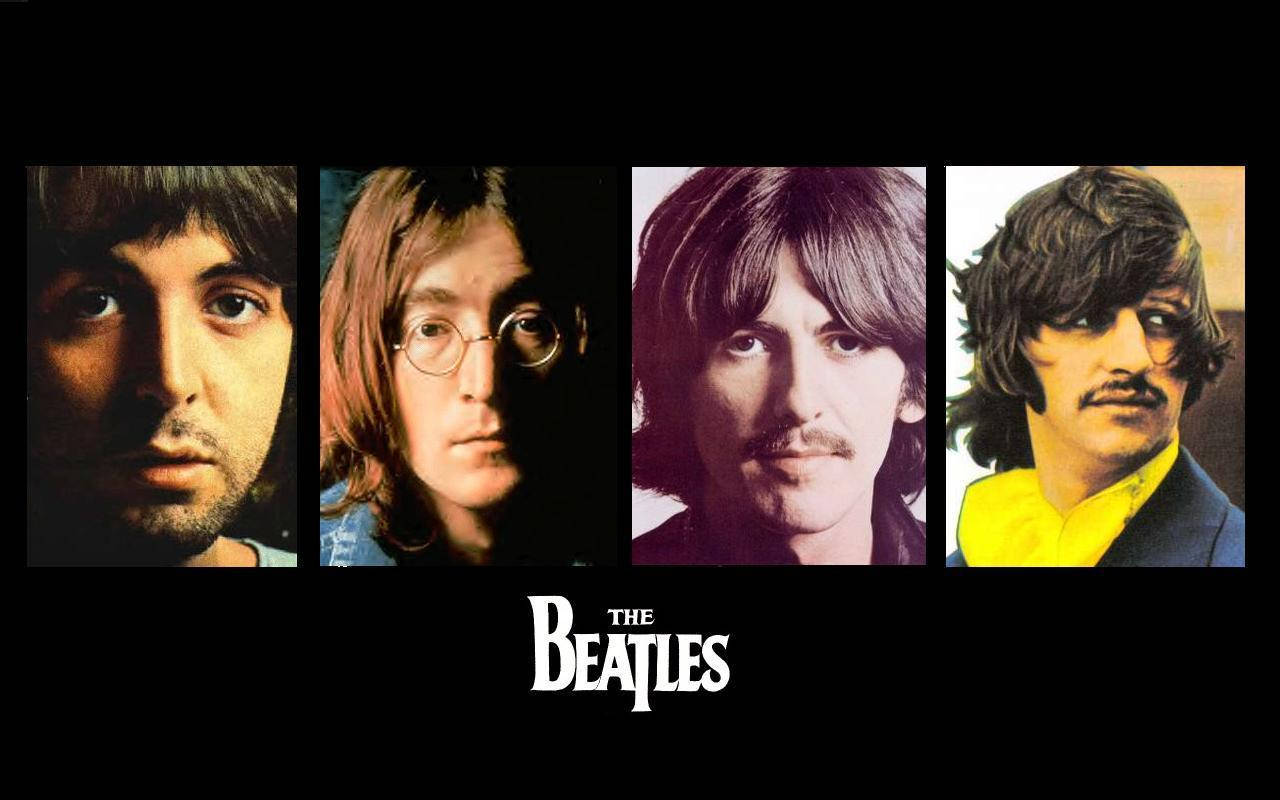 Beatles Colored Portrait Collage Background