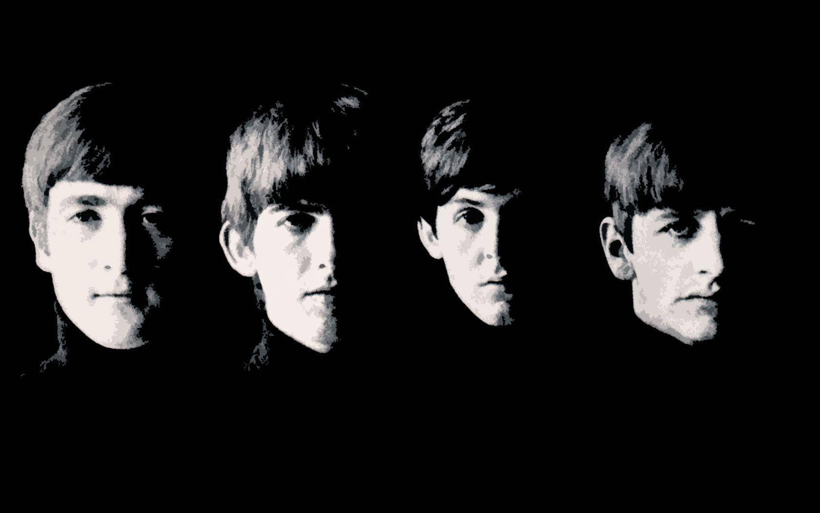 Beatles In Classic Black Art Wallpaper