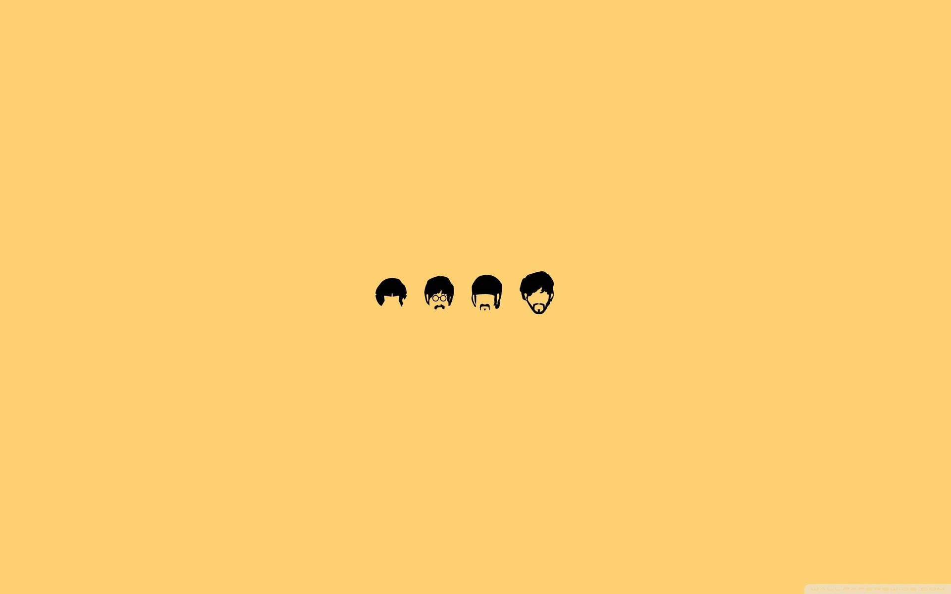 Beatlesminimalista Amarelo Neon. Papel de Parede