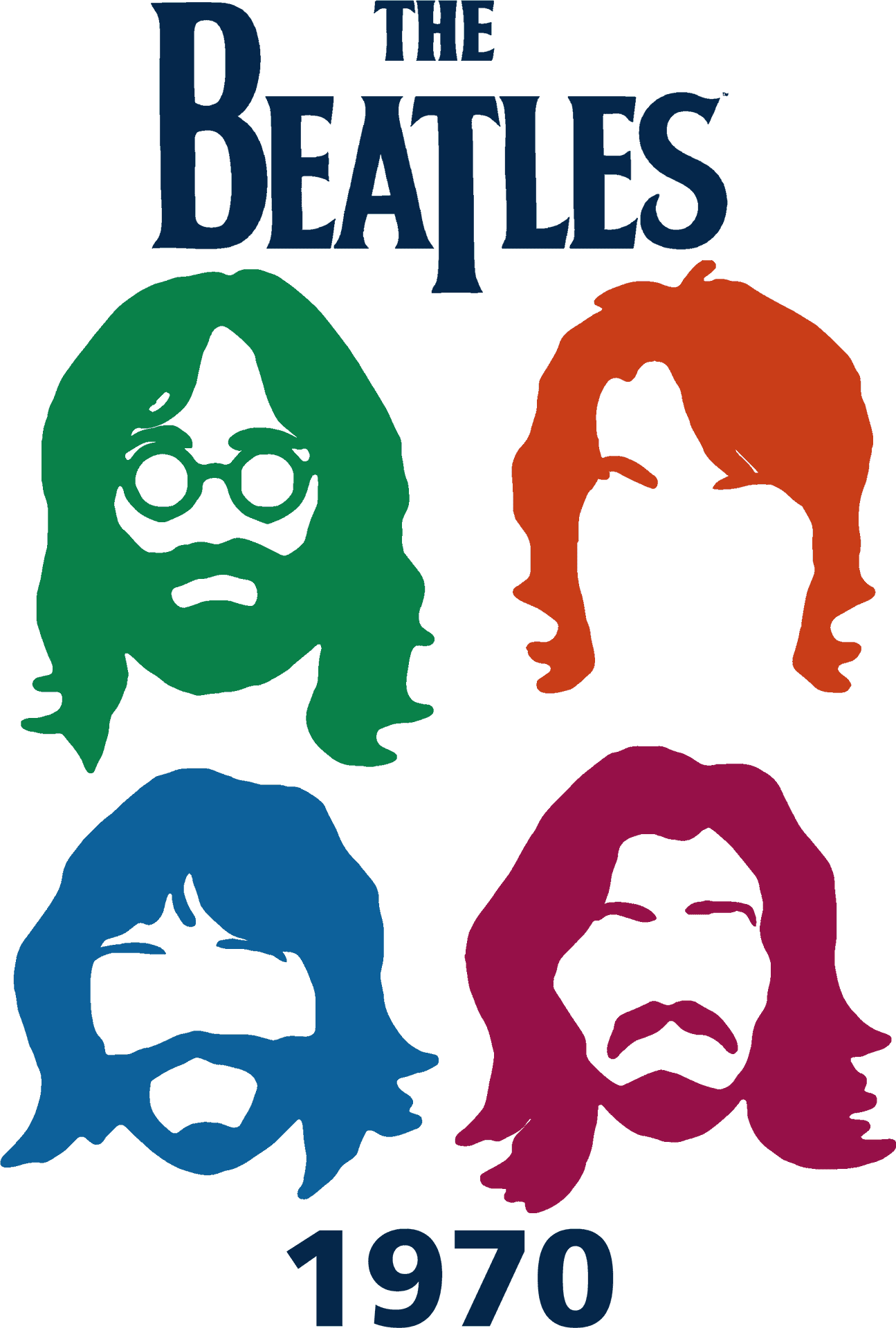 Download Beatles1970 Colorful Silhouettes | Wallpapers.com