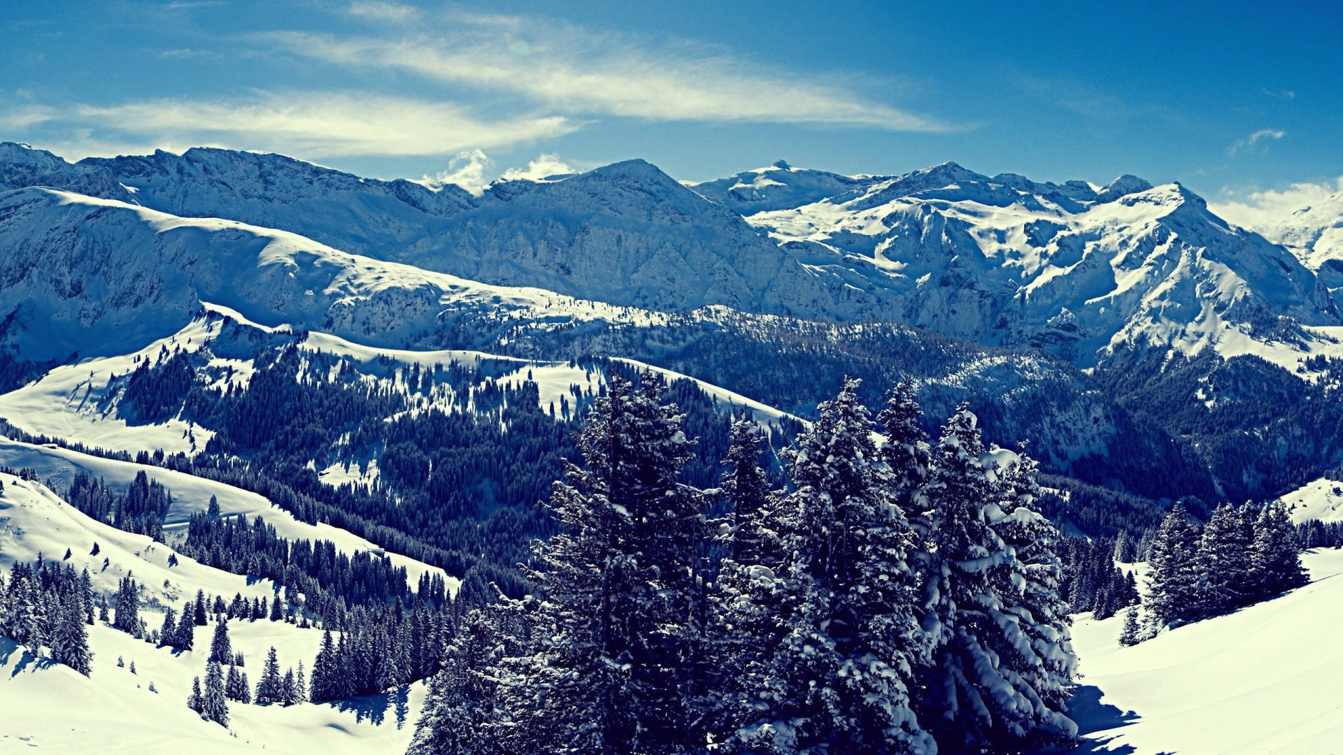 winter mountain desktop background