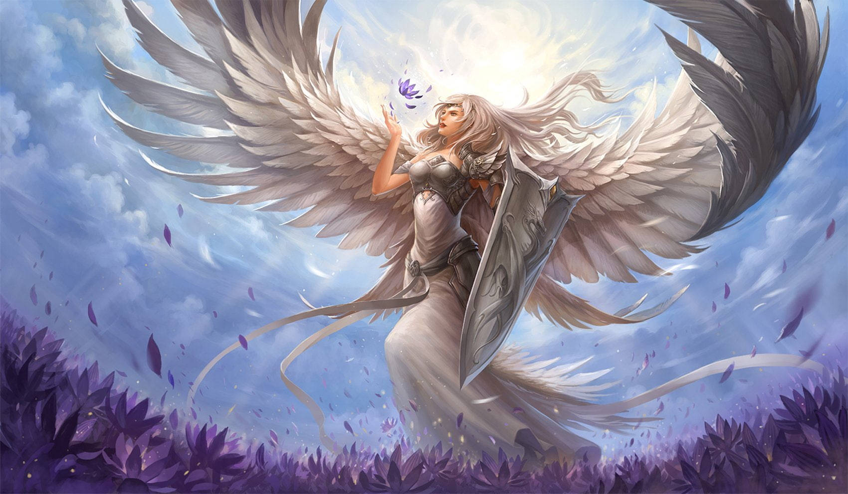 Beautiful Angels From Dragon Fantasy Wallpaper