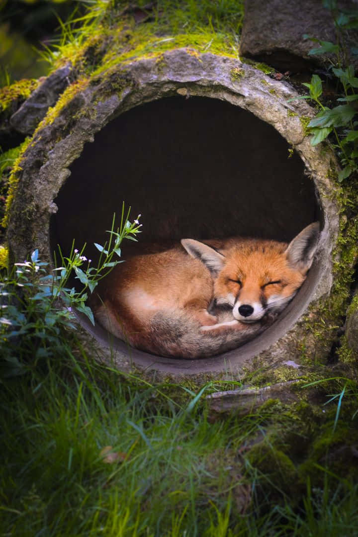 Beautiful Fox Animal Sleeping Picture
