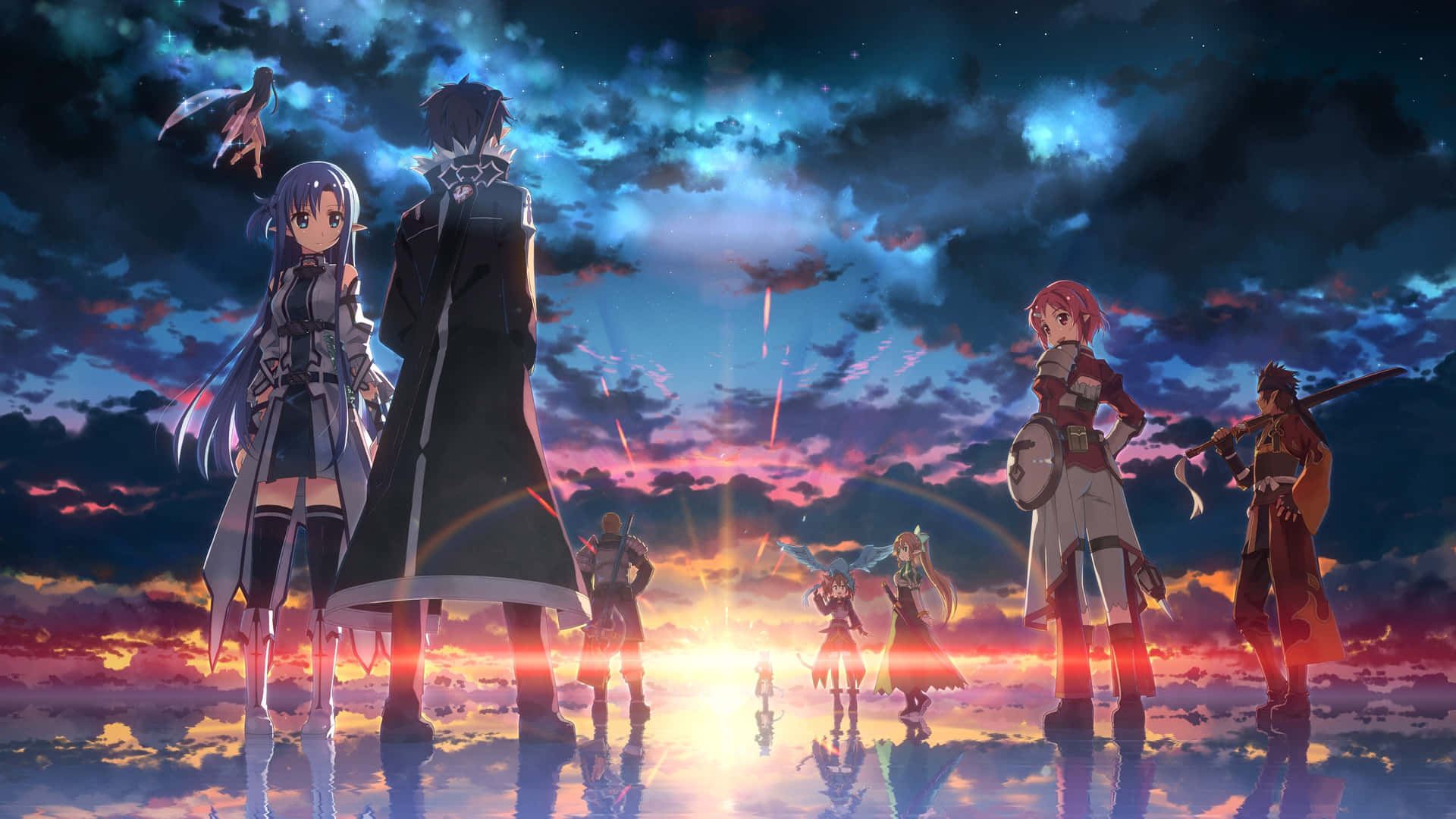 Enchanting Anime Landscape at Sunset