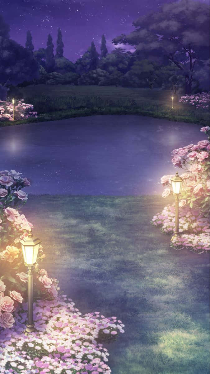 Free Vectors | Anime background of flower garden