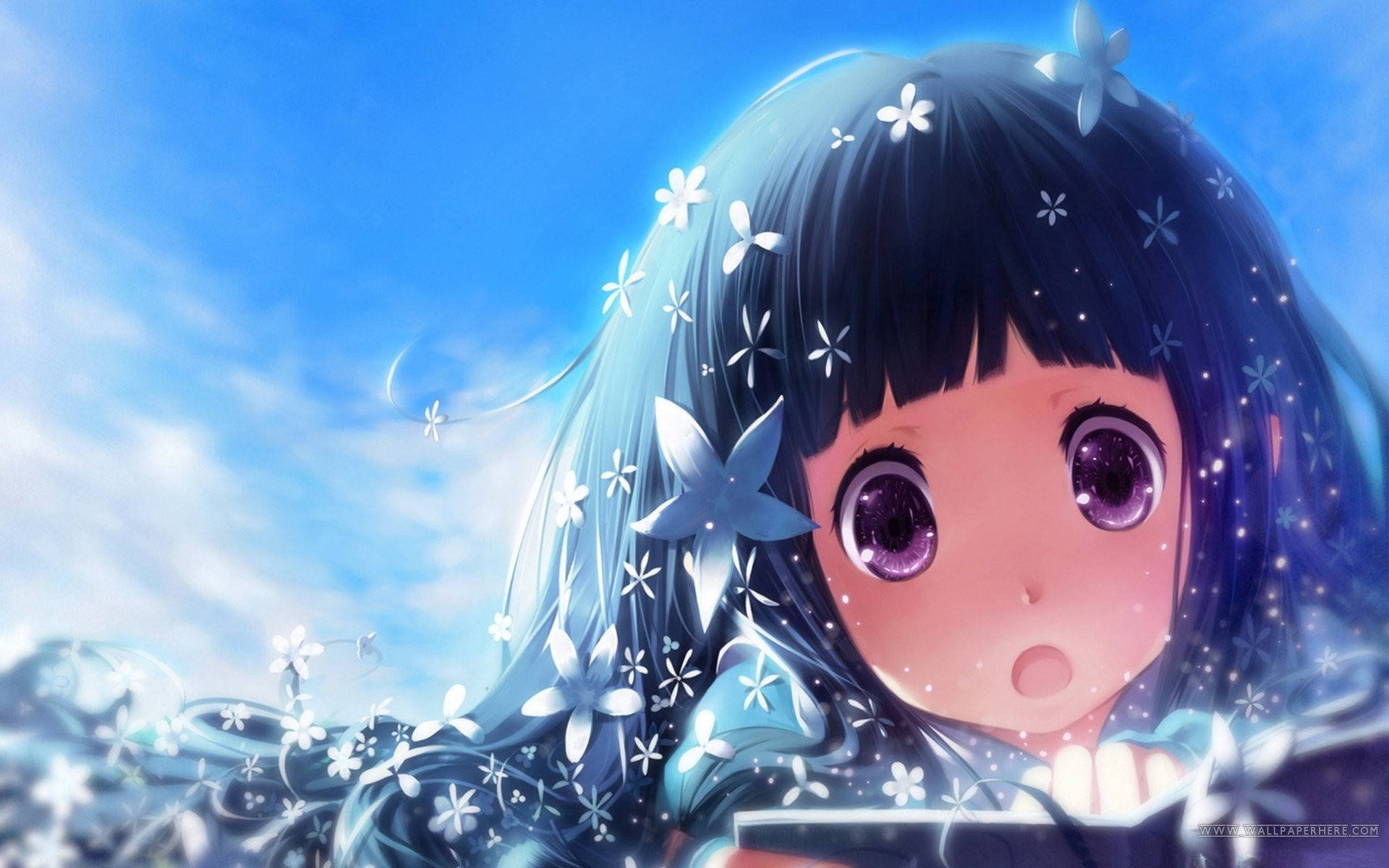Hermosahada De Flores De Anime. Fondo de pantalla