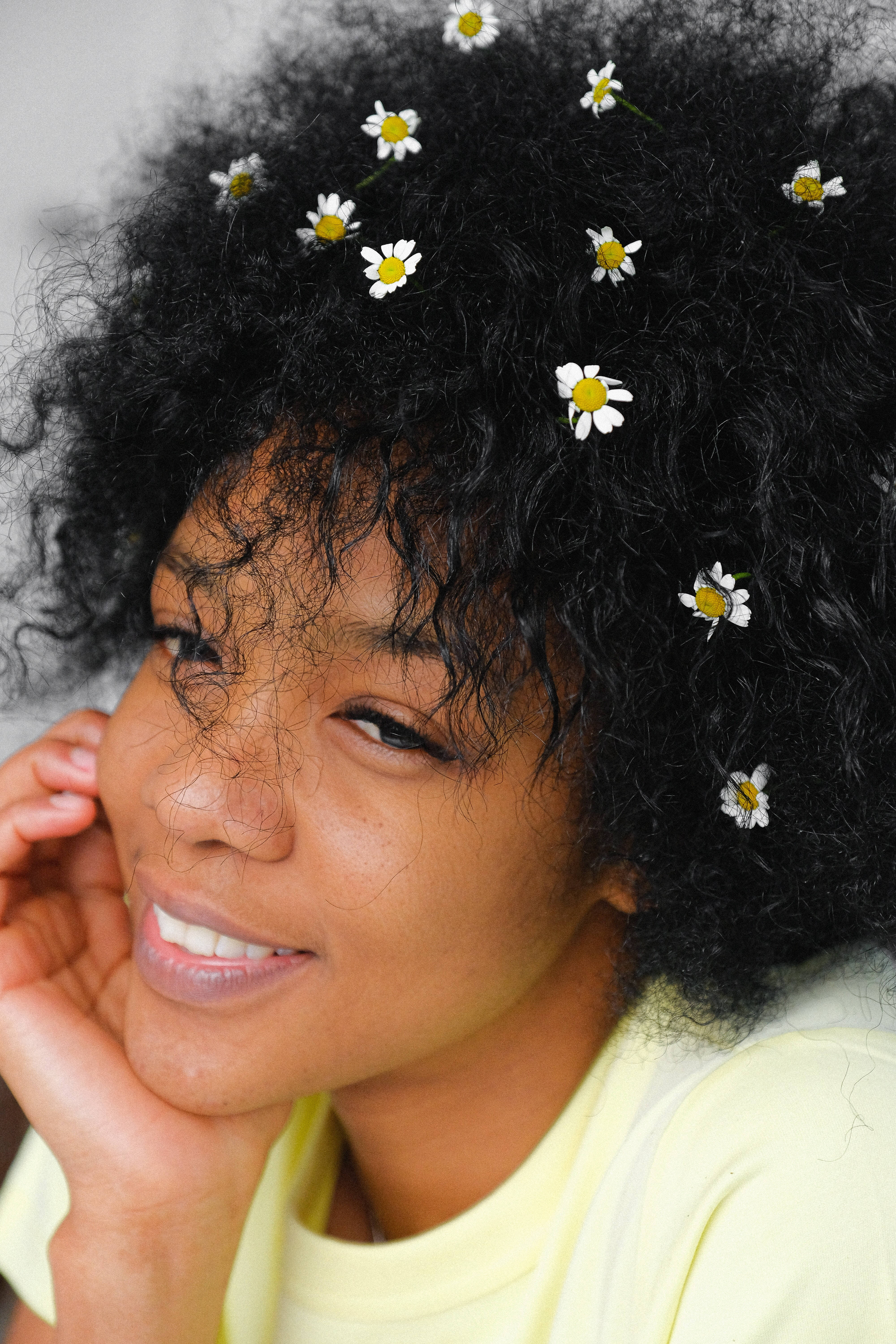 Beautiful Black Woman Flower Hair Wallpaper