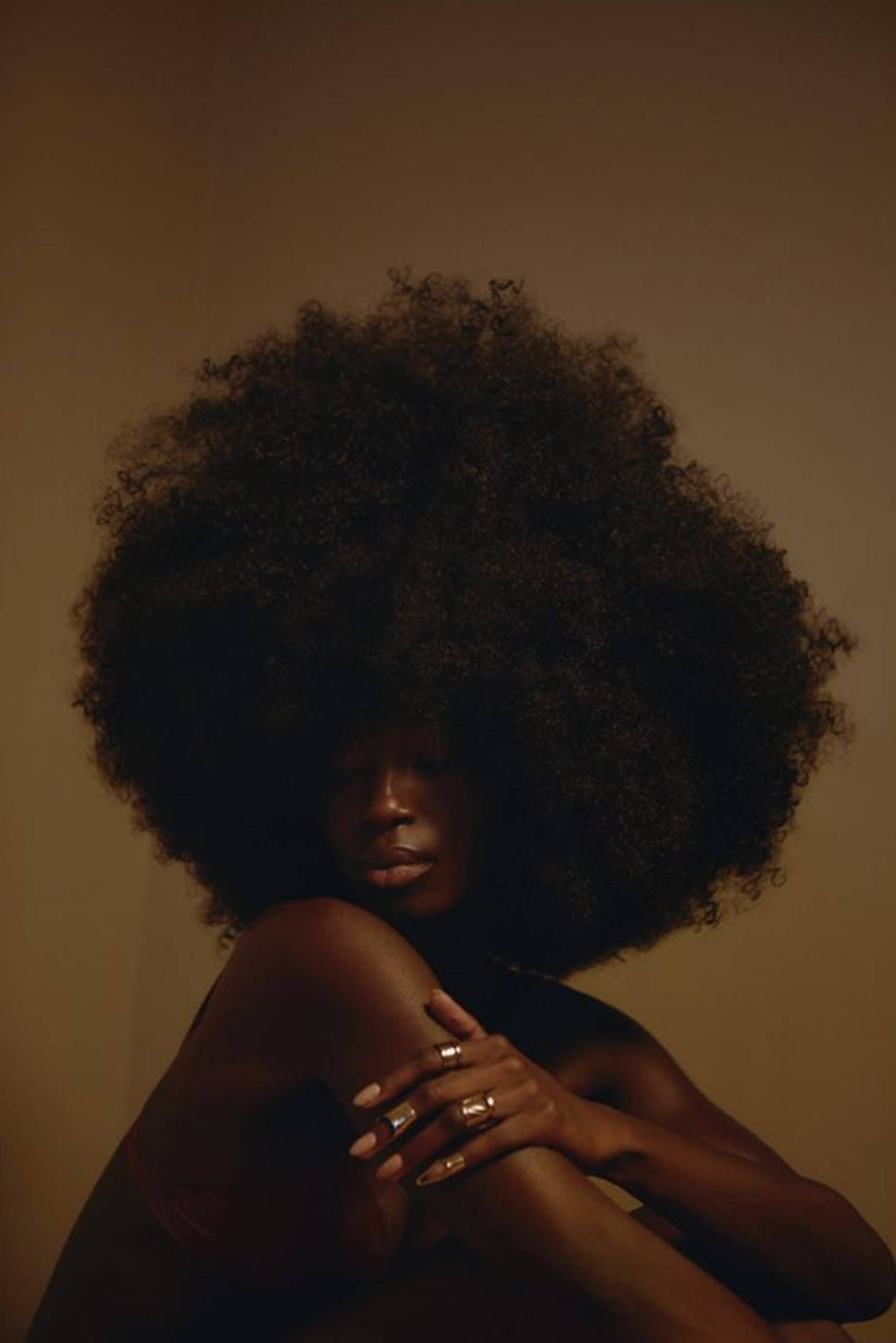 Beautiful Black Woman Hair Model Background