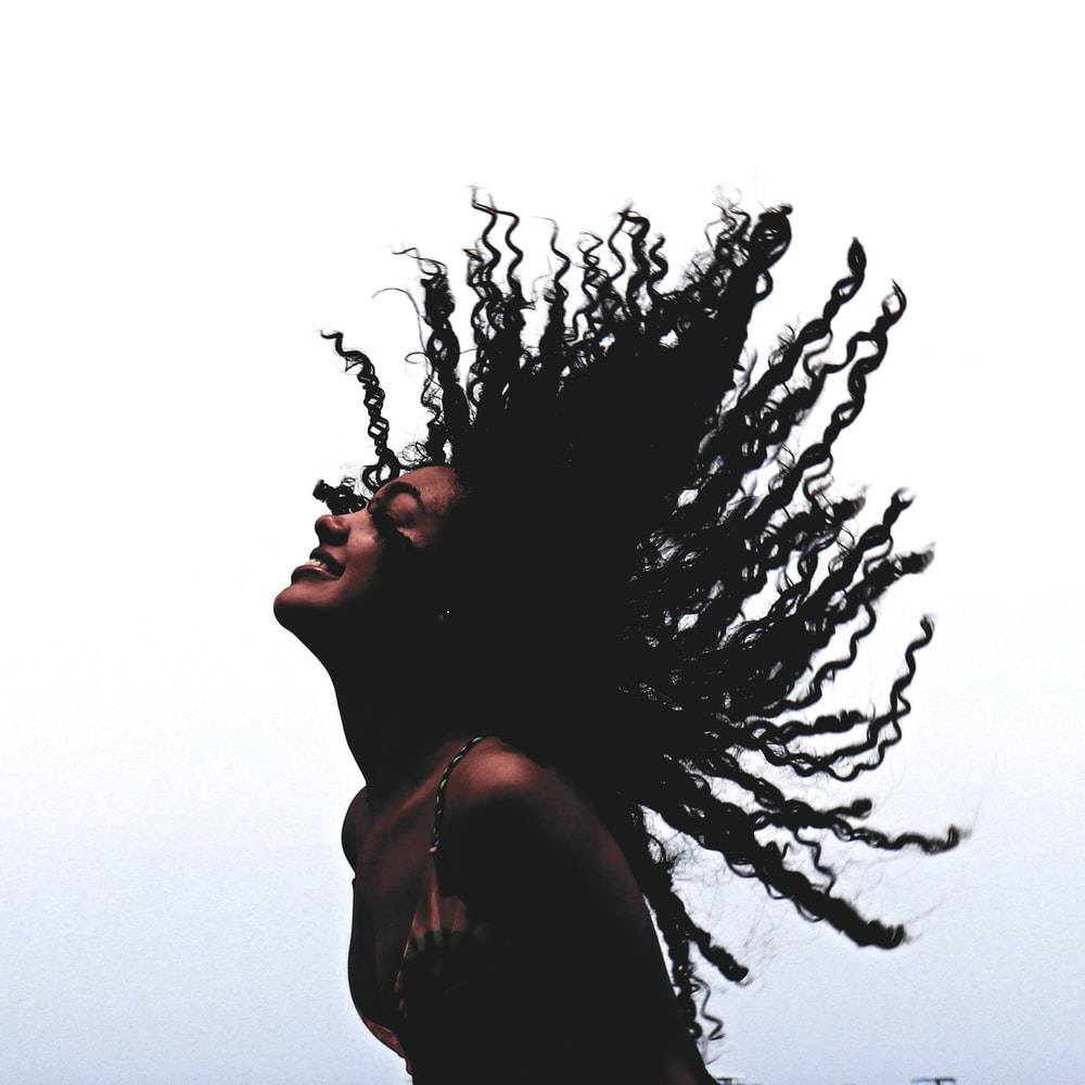 Beautiful Black Woman Hairflip Wallpaper