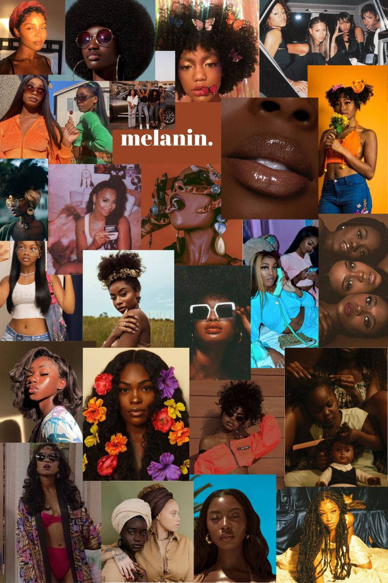 Beautiful Black Woman Photo Montage Wallpaper