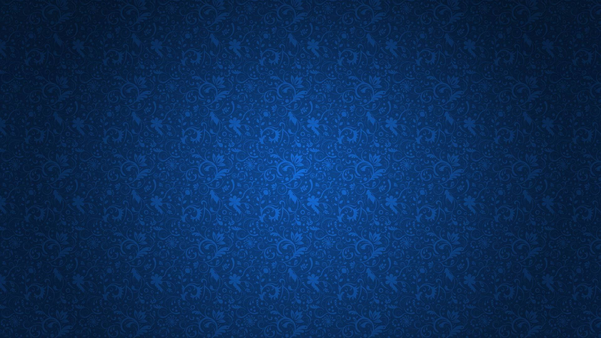 Beautiful Blue Plant Scrolls Pattern Wallpaper