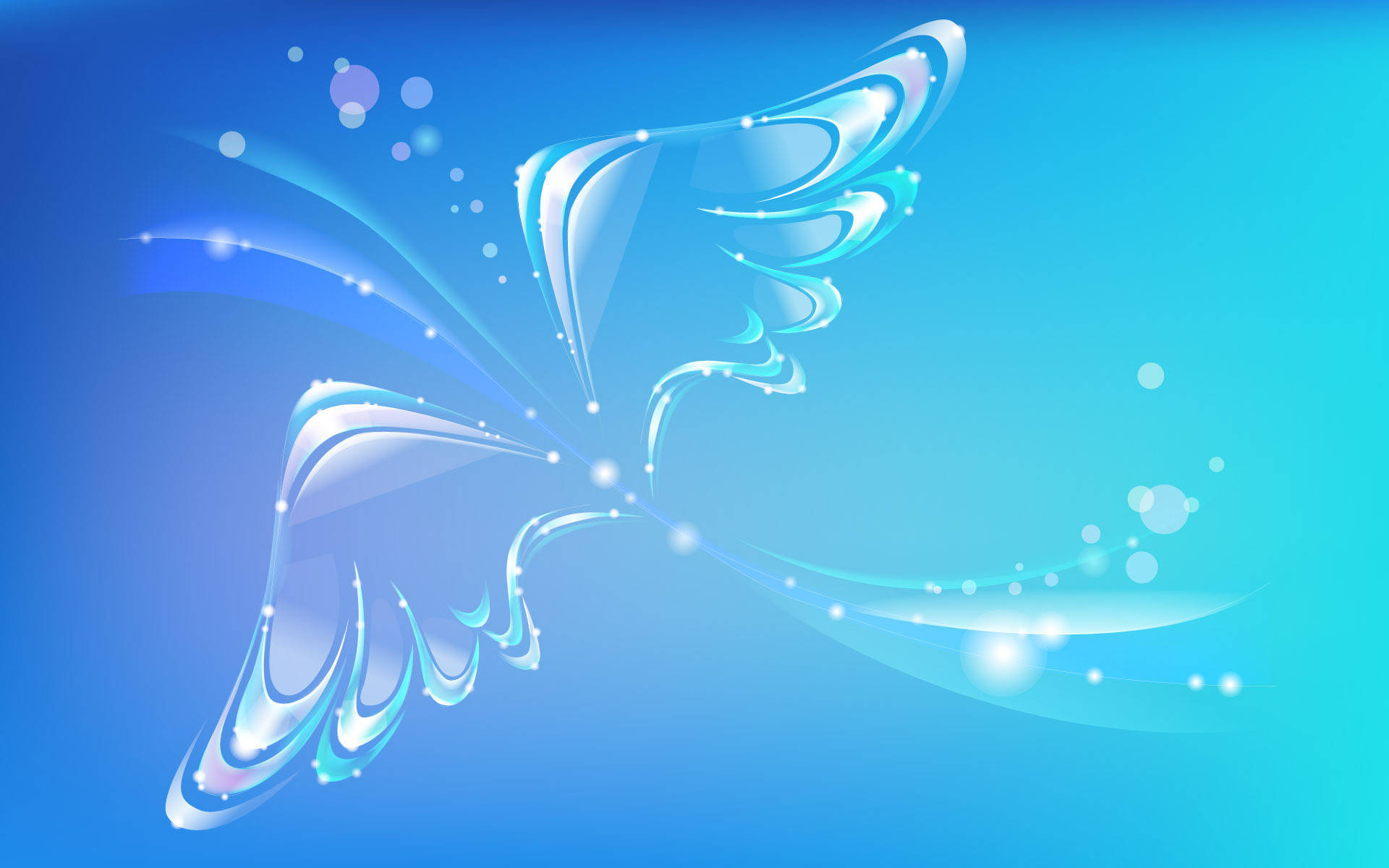 Smukke blå vinge abstrakt kunst Wallpaper