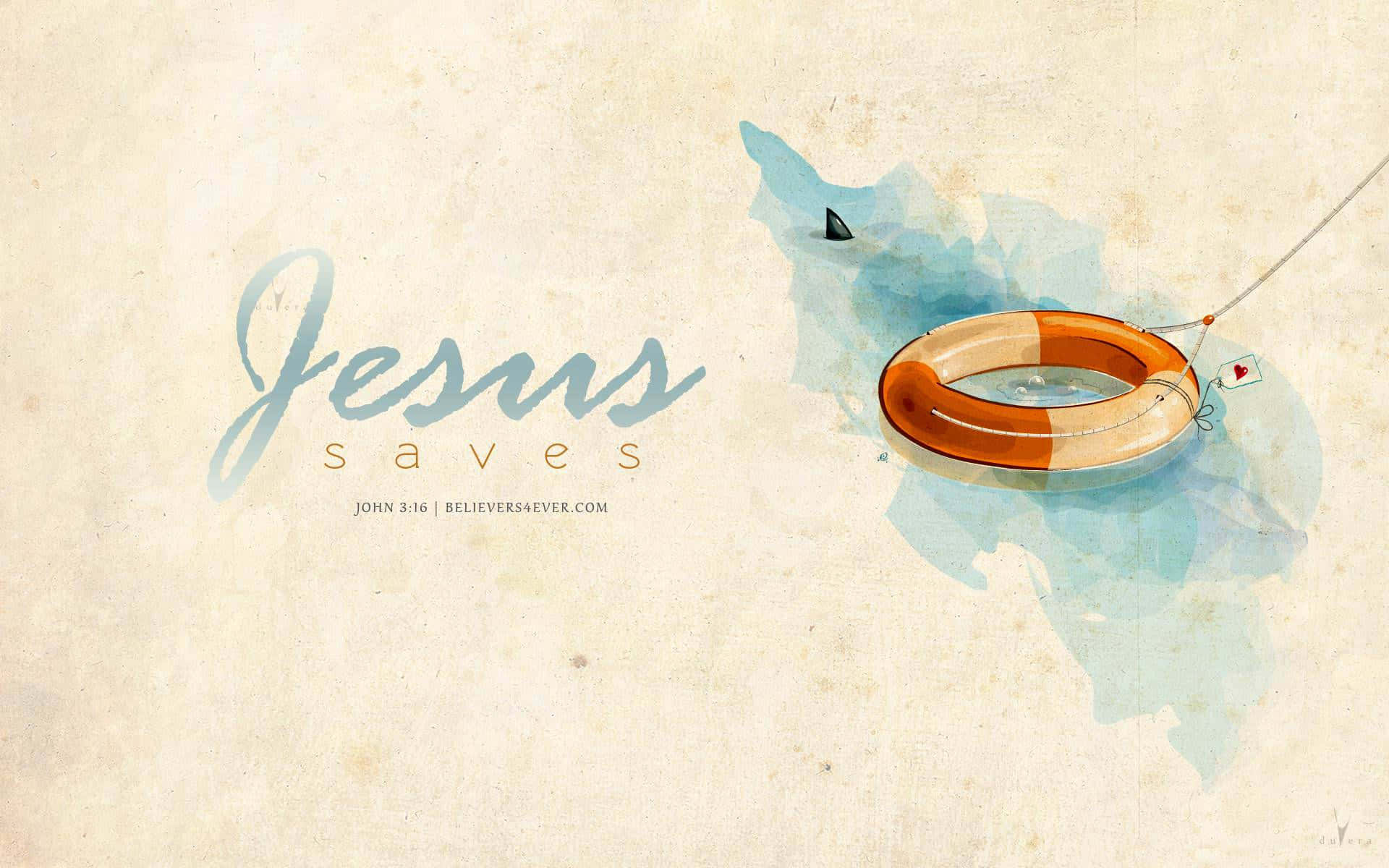 Beautiful Christian Reminder That Jesus Saves Wallpaper