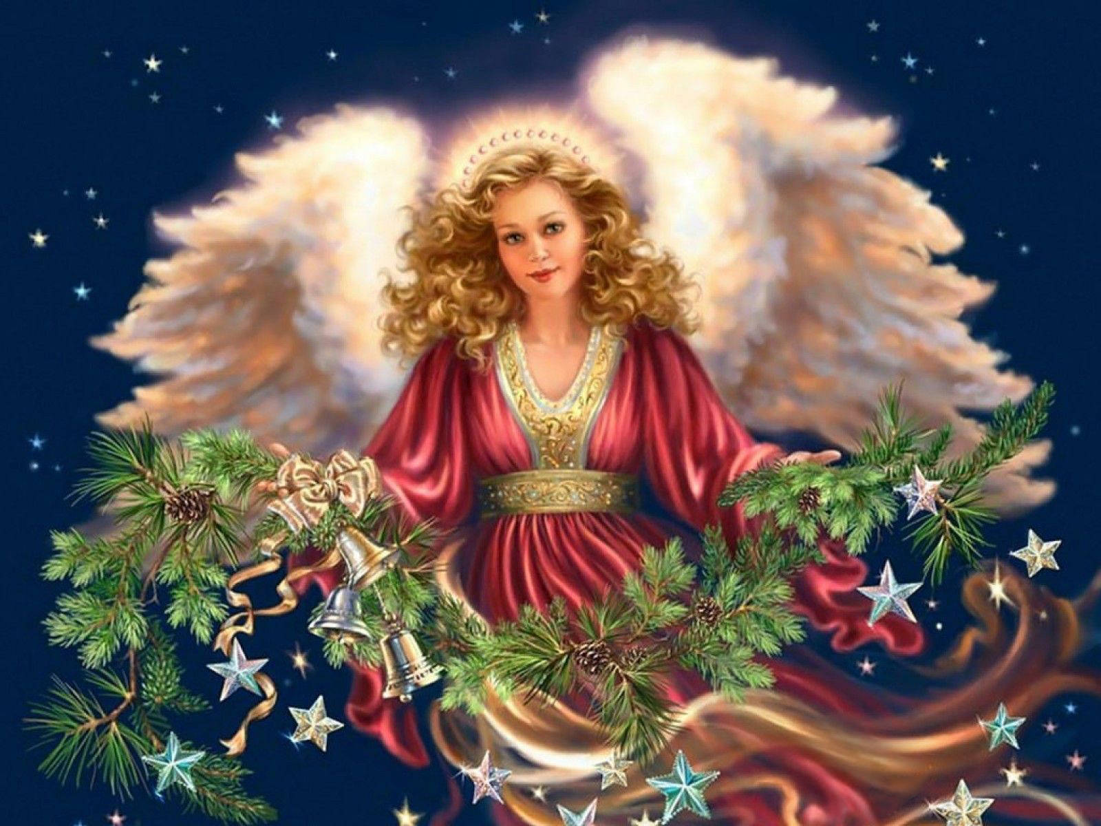 Divine Christmas Angel Wallpaper