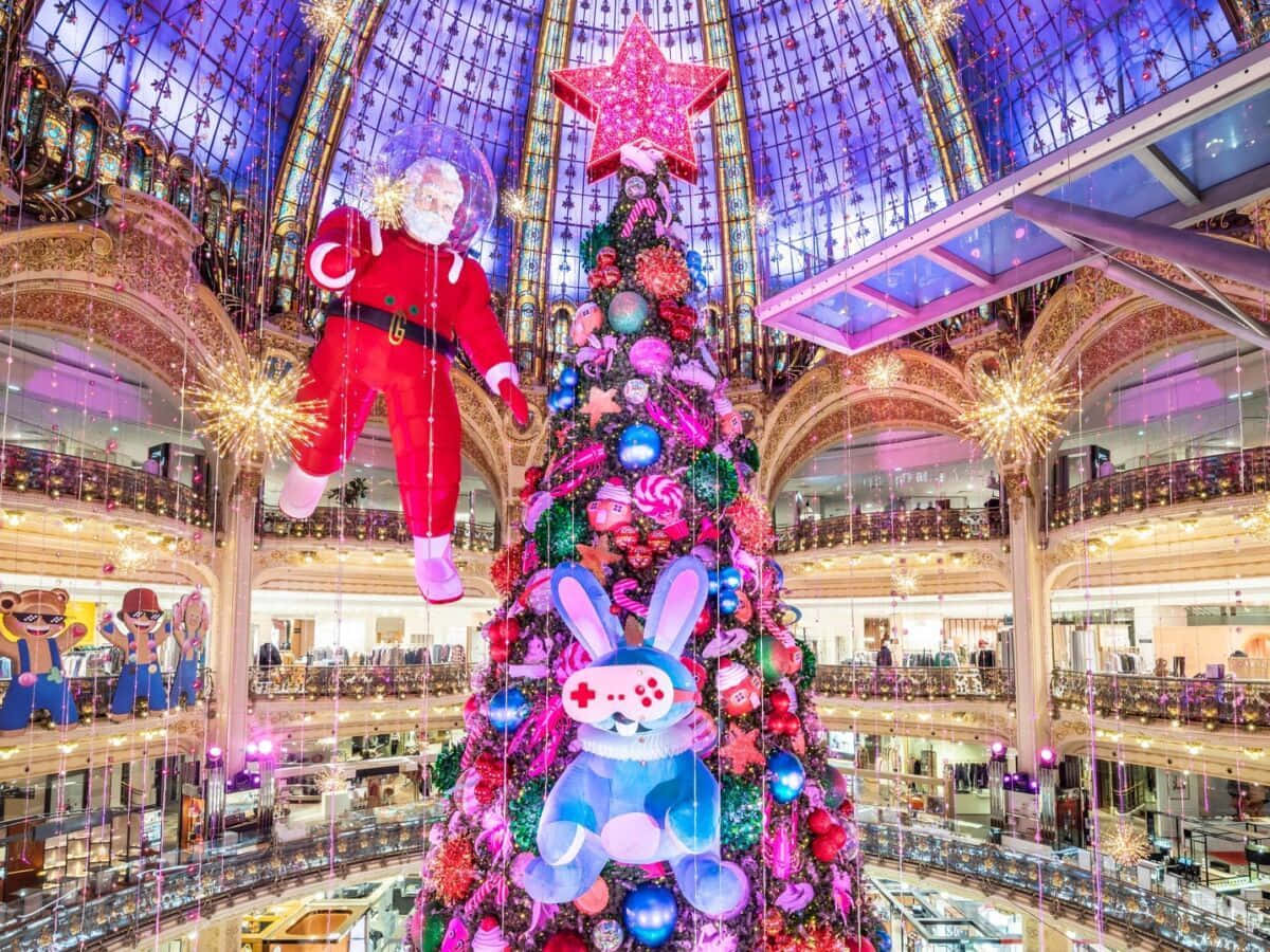 A Christmas Tree In A Shopping Mall