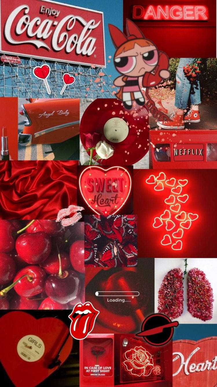 Beautiful Collage Red Aesthetic Iphone