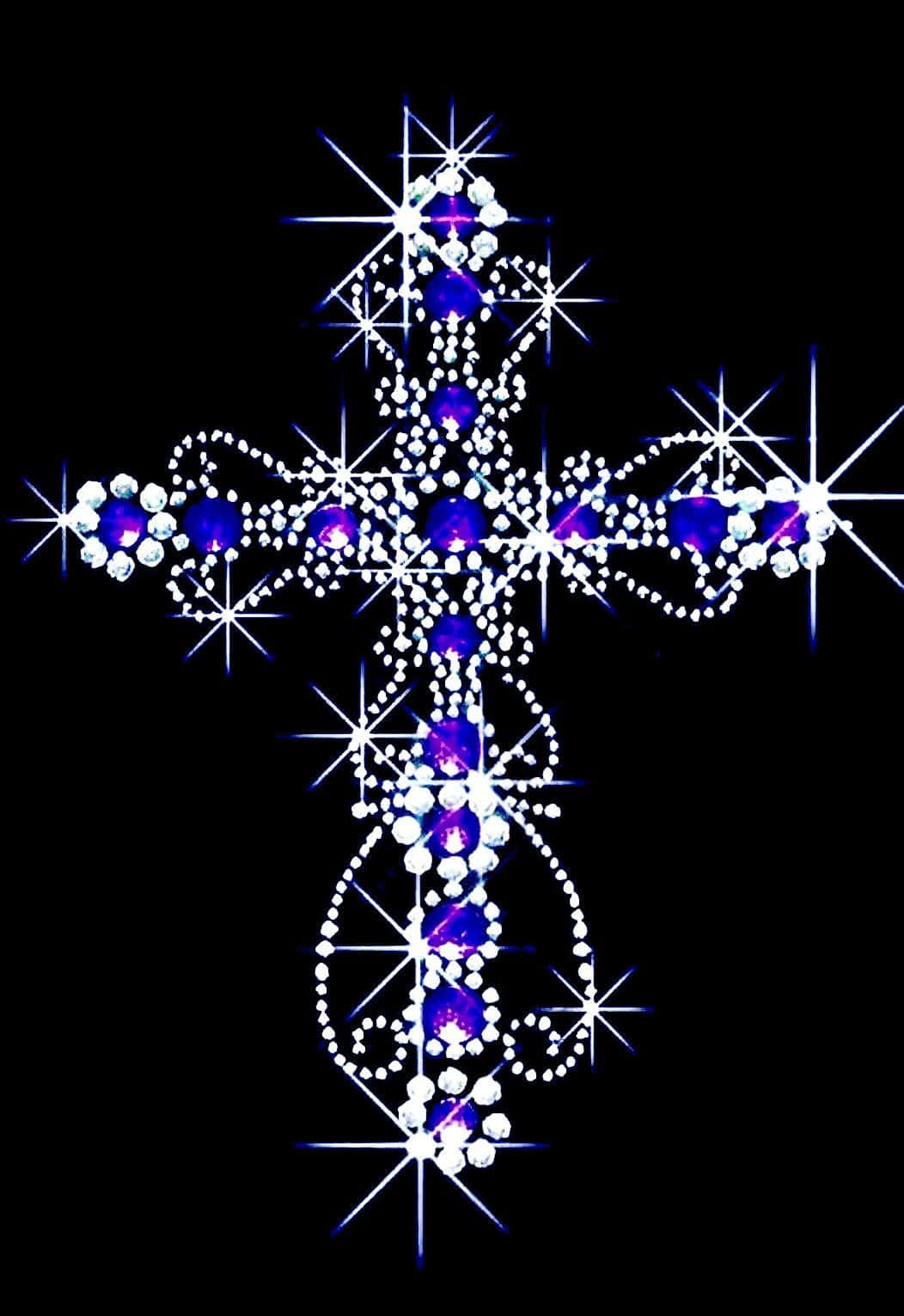 Beautiful Cross Sparkly Art Picture