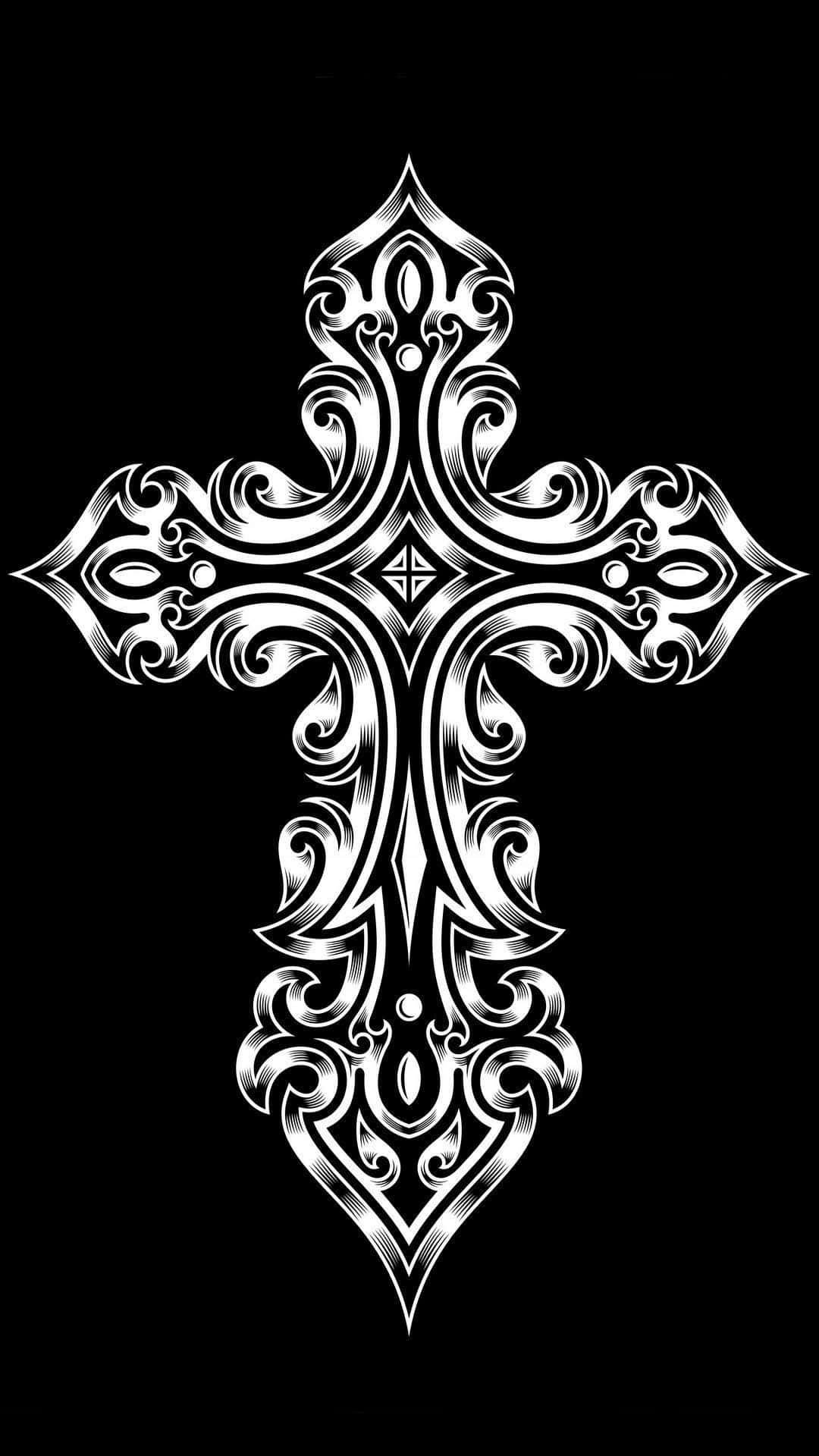 Bellissimaimmagine Con Una Croce In Bianco E Nero.