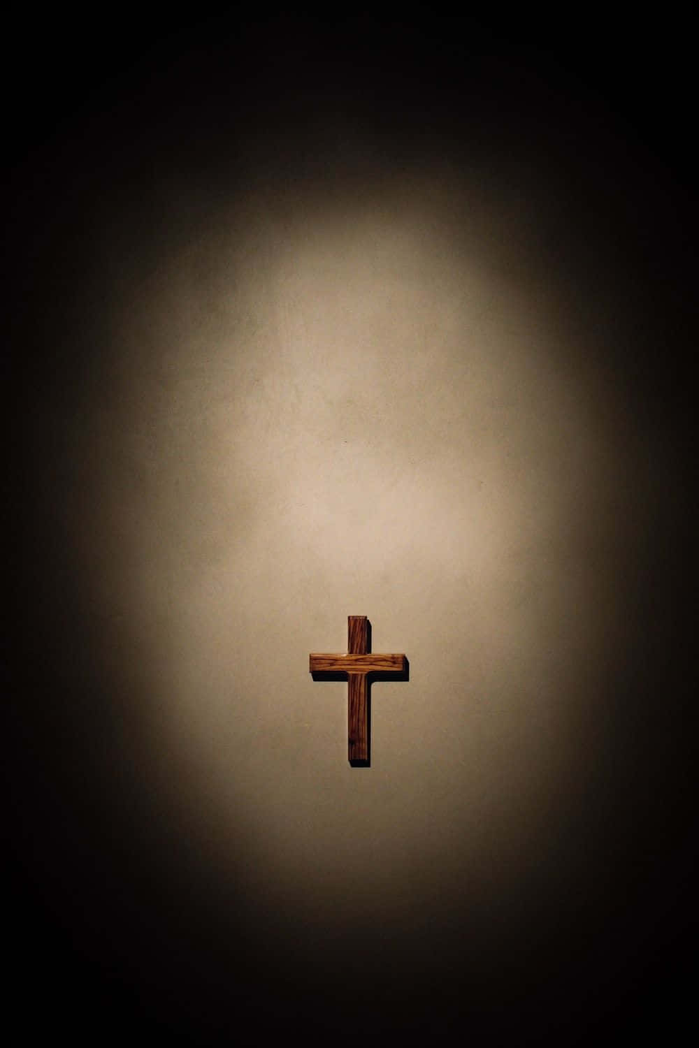 Brown Wooden Christian Beautiful Cross With Vignette Effect Wallpaper
