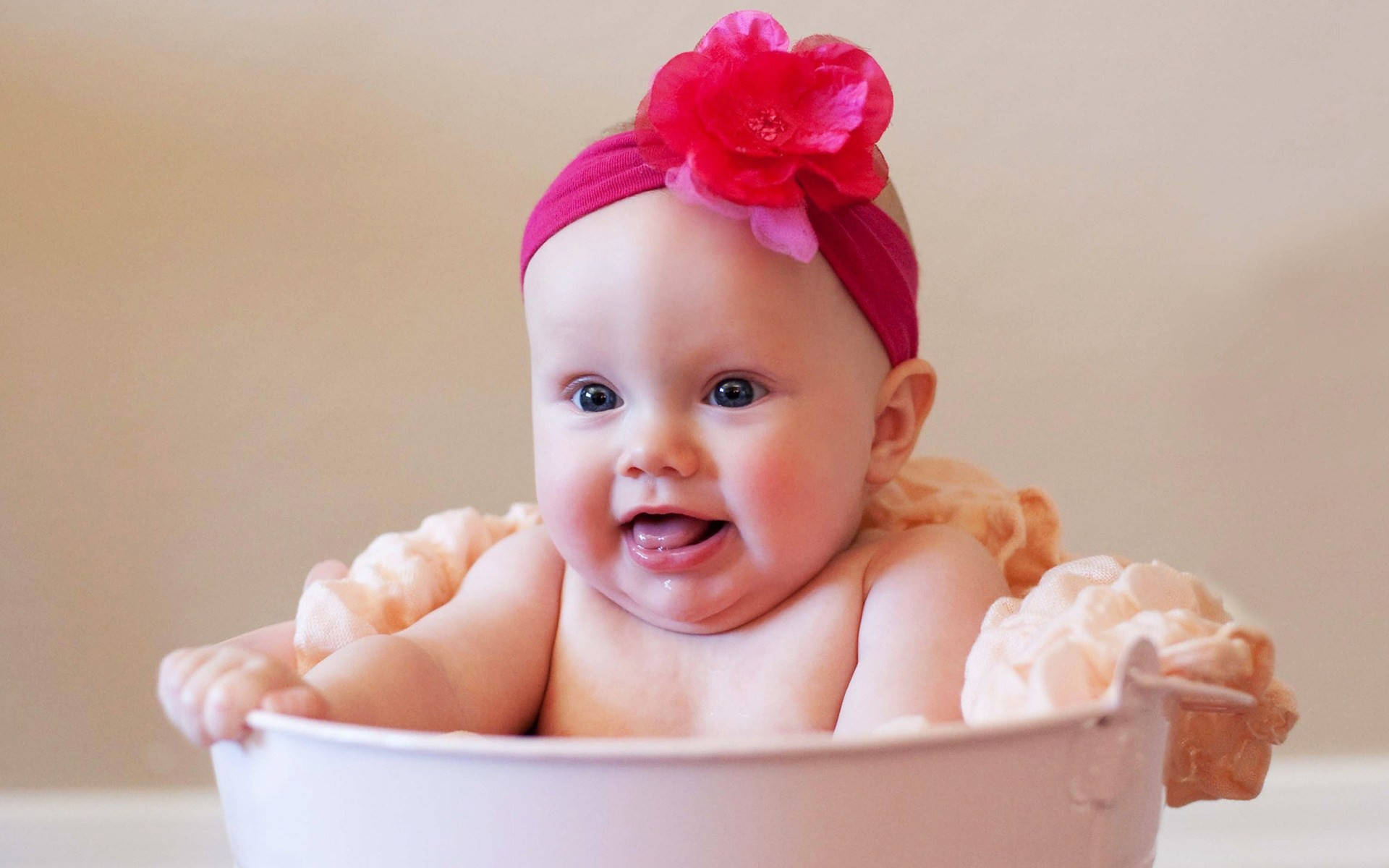 Beautiful Cute Baby In A Bucket