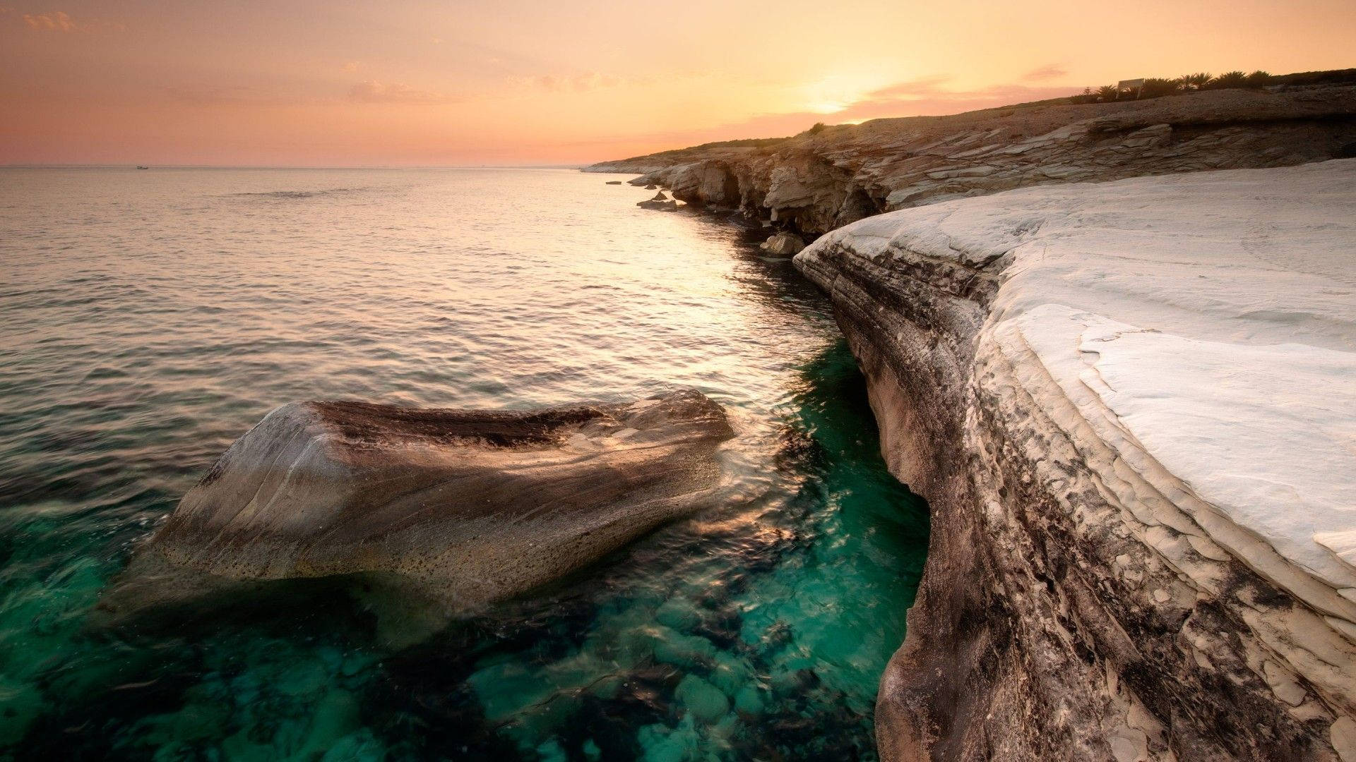 Beautiful Cyprus Beach At Sunset Wallpaper