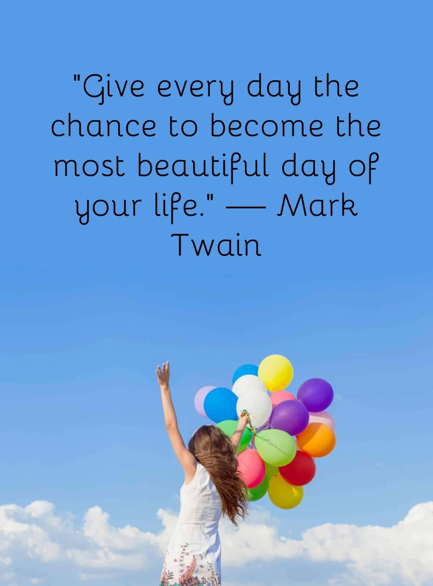 Beautiful Day Inspirational Quote With Balloons Wallpaper