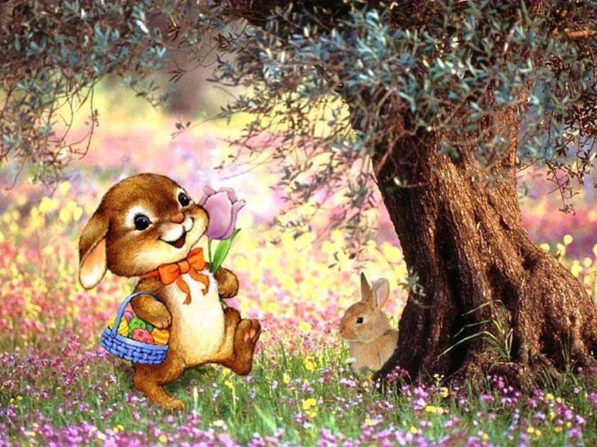 Beautiful Easter Bunny Flowers Picture