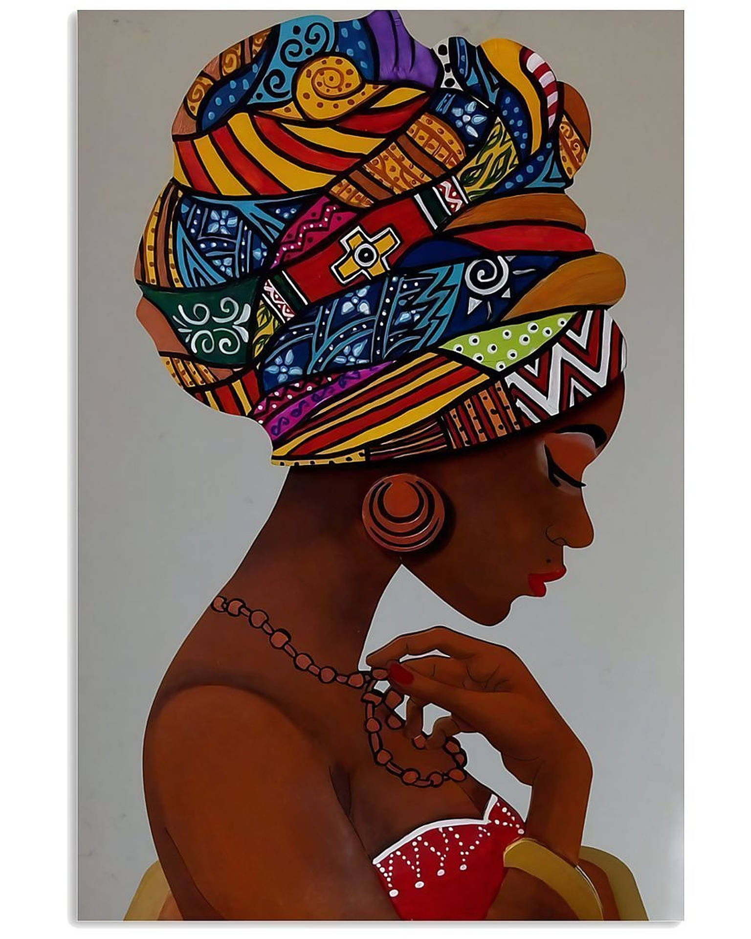 Beautiful Female African Art Wallpaper