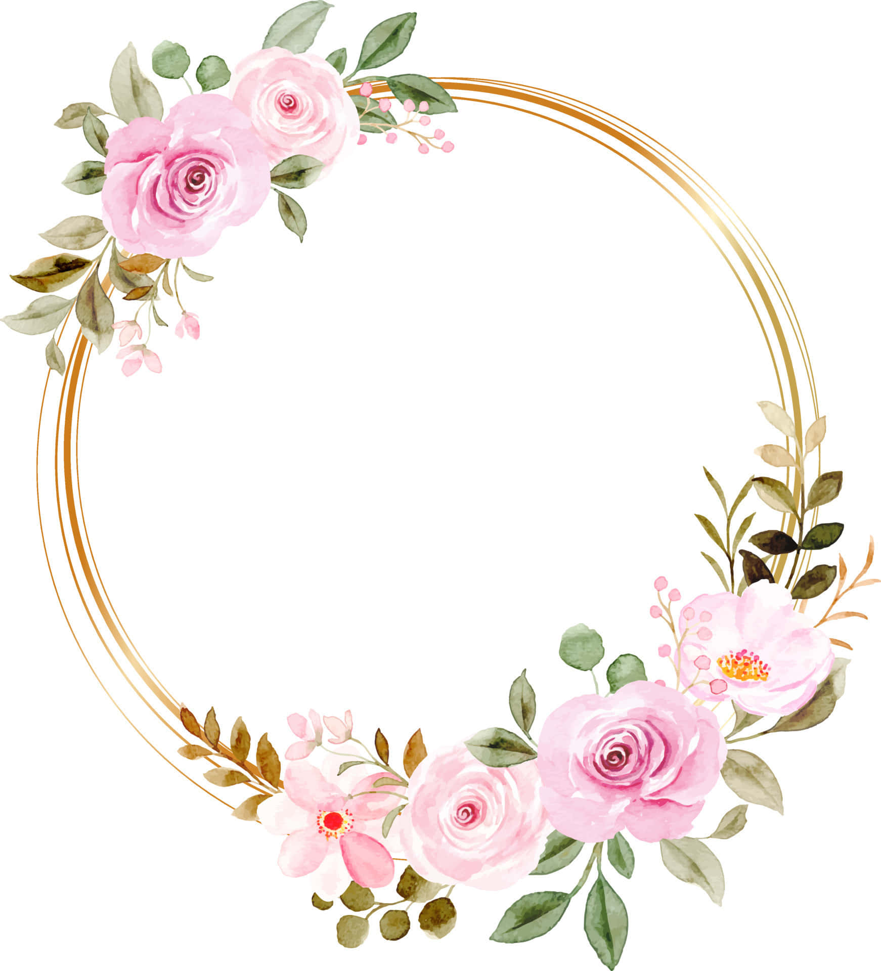 Beautiful Floral Wreath Wallpaper