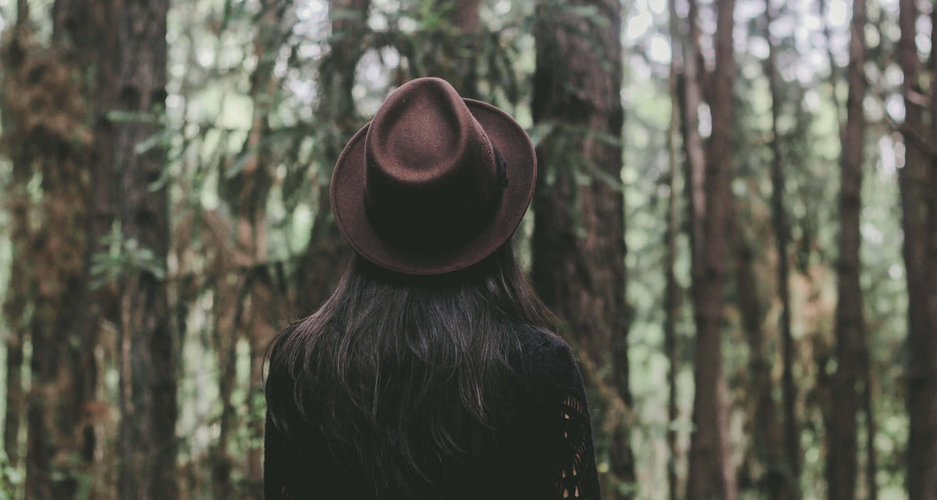 Girl With Hat In The Beautiful Forest Picture