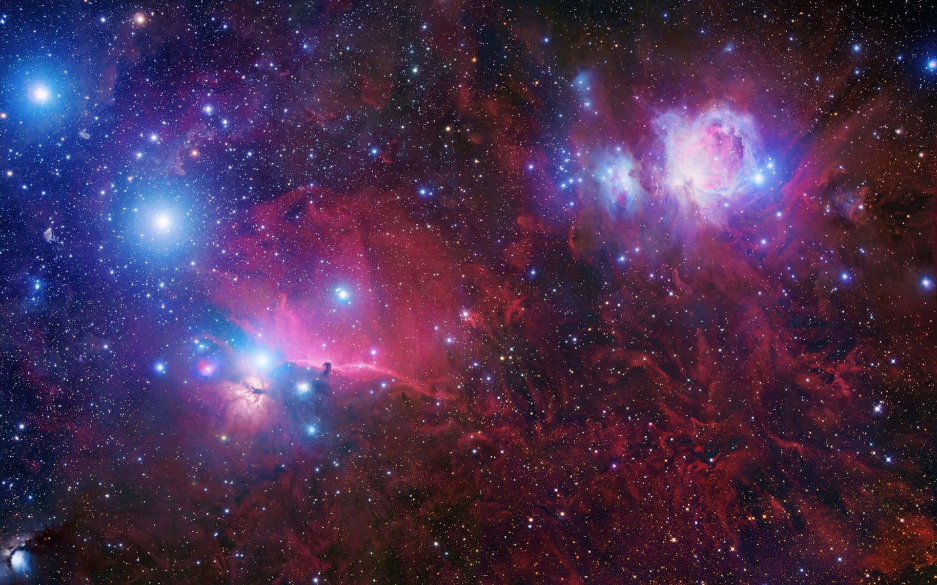 Smukke galakse Lyse stjerner på røde skyer Wallpaper