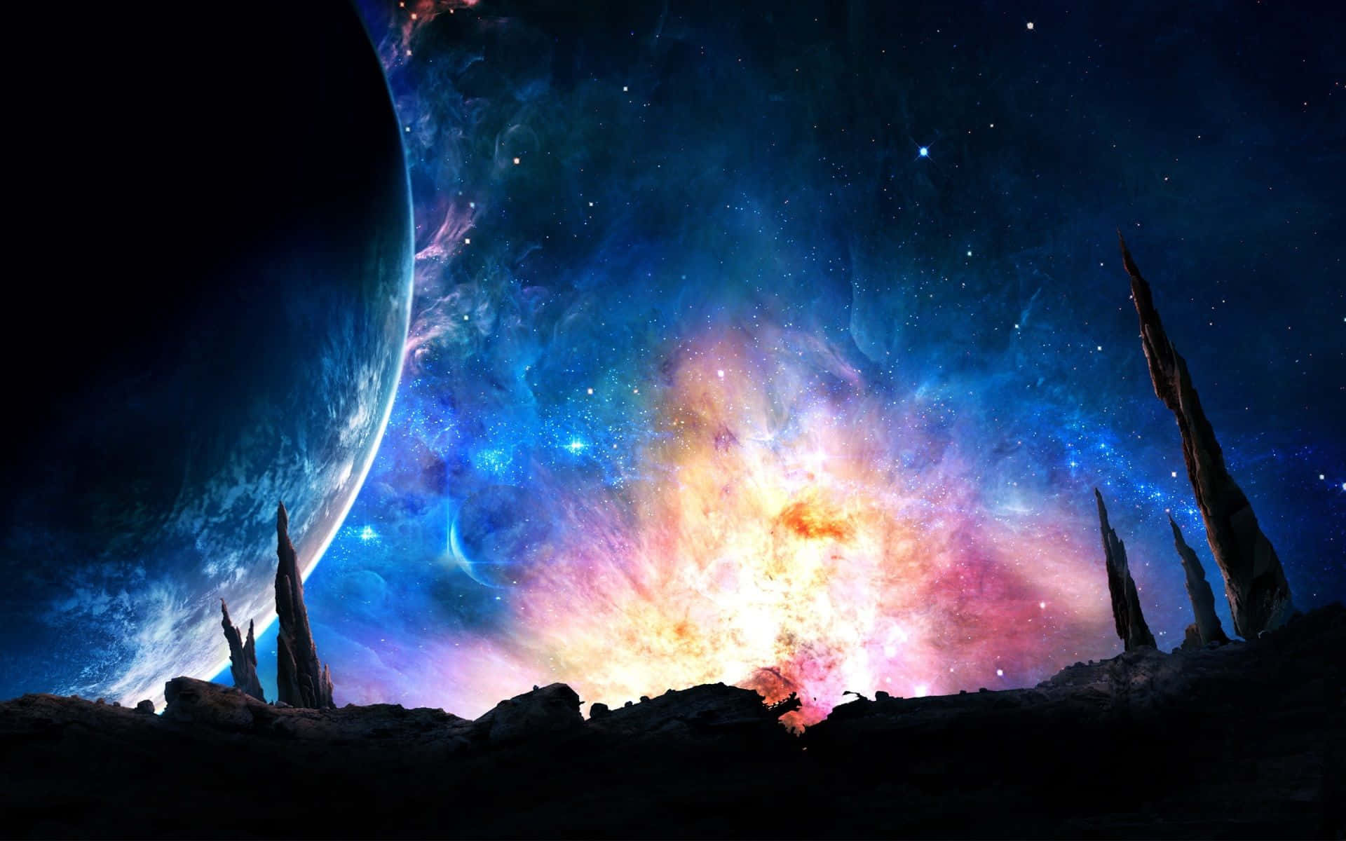 Take a journey to the depths of space to explore and observe the unique beauty of the night sky. Wallpaper