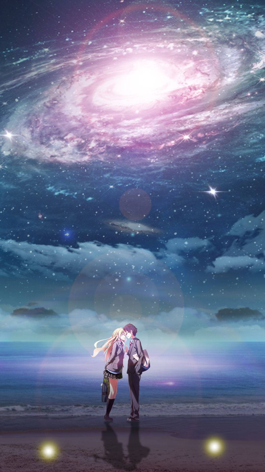 Soft and tranquil beauty of a Galaxy seen in Your Lie In April Wallpaper