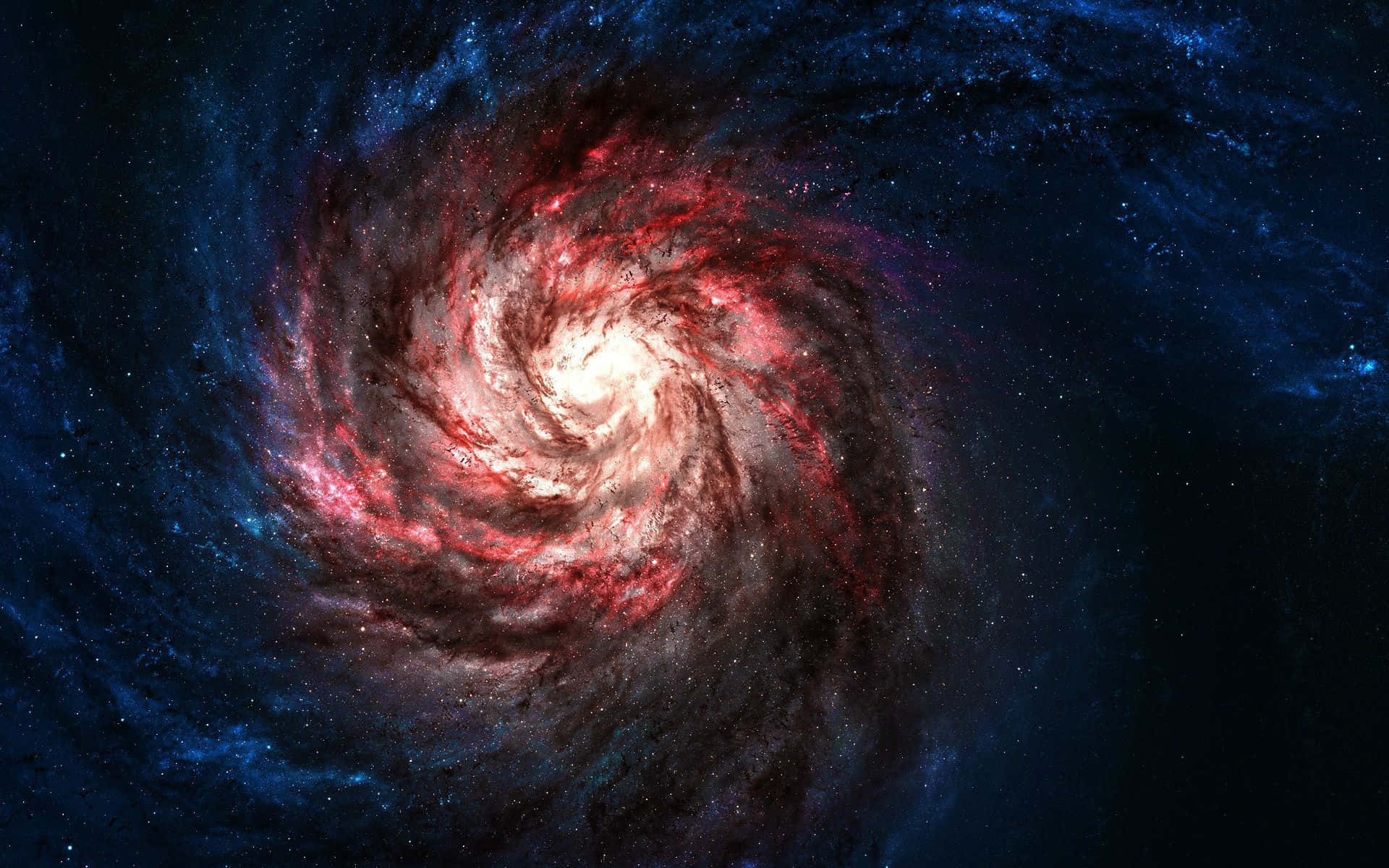 Beautiful Galaxy With A Red Vortex Wallpaper