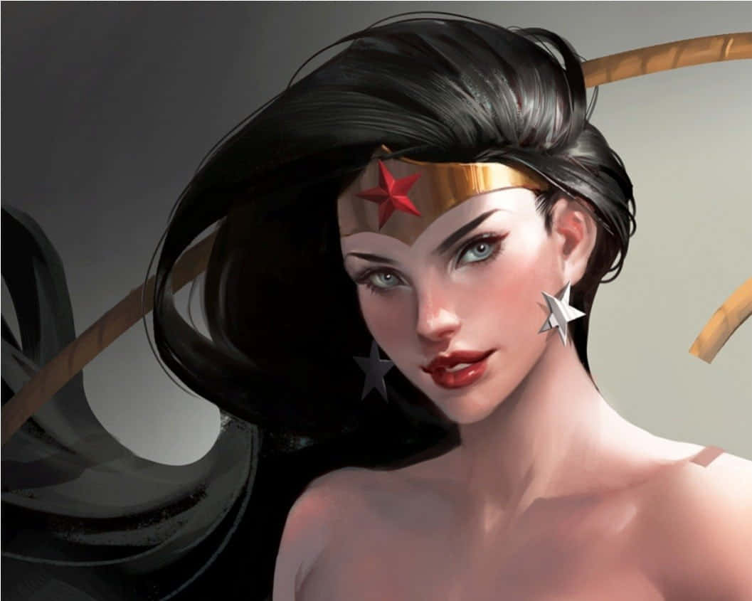 Wonderwoman Come Una Bellissima Ragazza Cartone Animato Sfondo