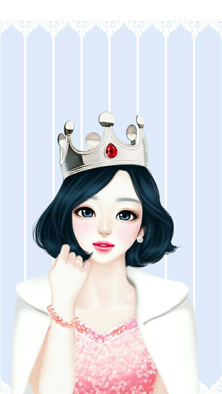 En pige med et krone på hovedet Wallpaper