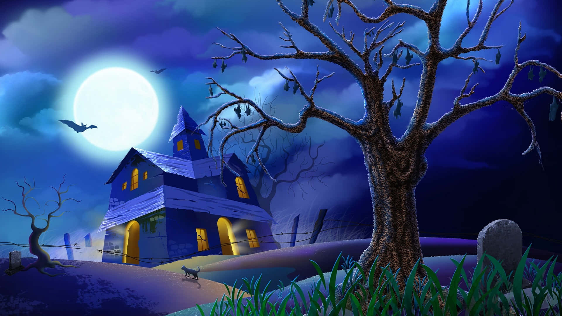 Enjoy The Breezy Night Air Of The Spooky Holiday! Wallpaper