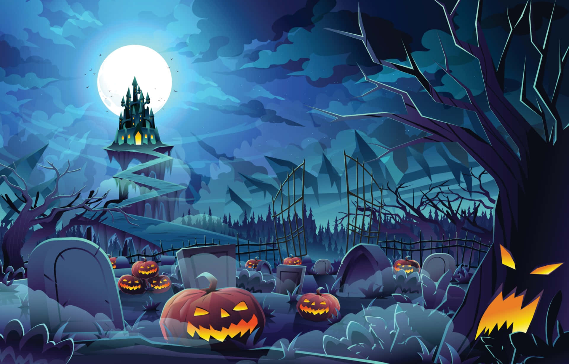 Celebrate The Beauty Of Halloween With The Vivid Colors Of This Festive Season. Wallpaper