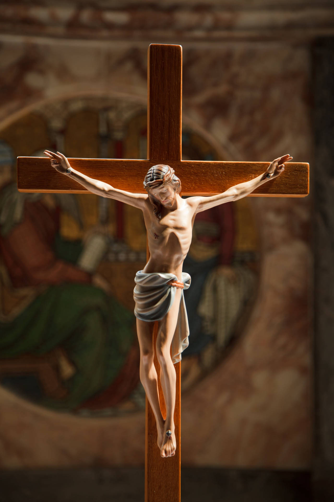 Vackerjesus Kristus-statyn Wallpaper