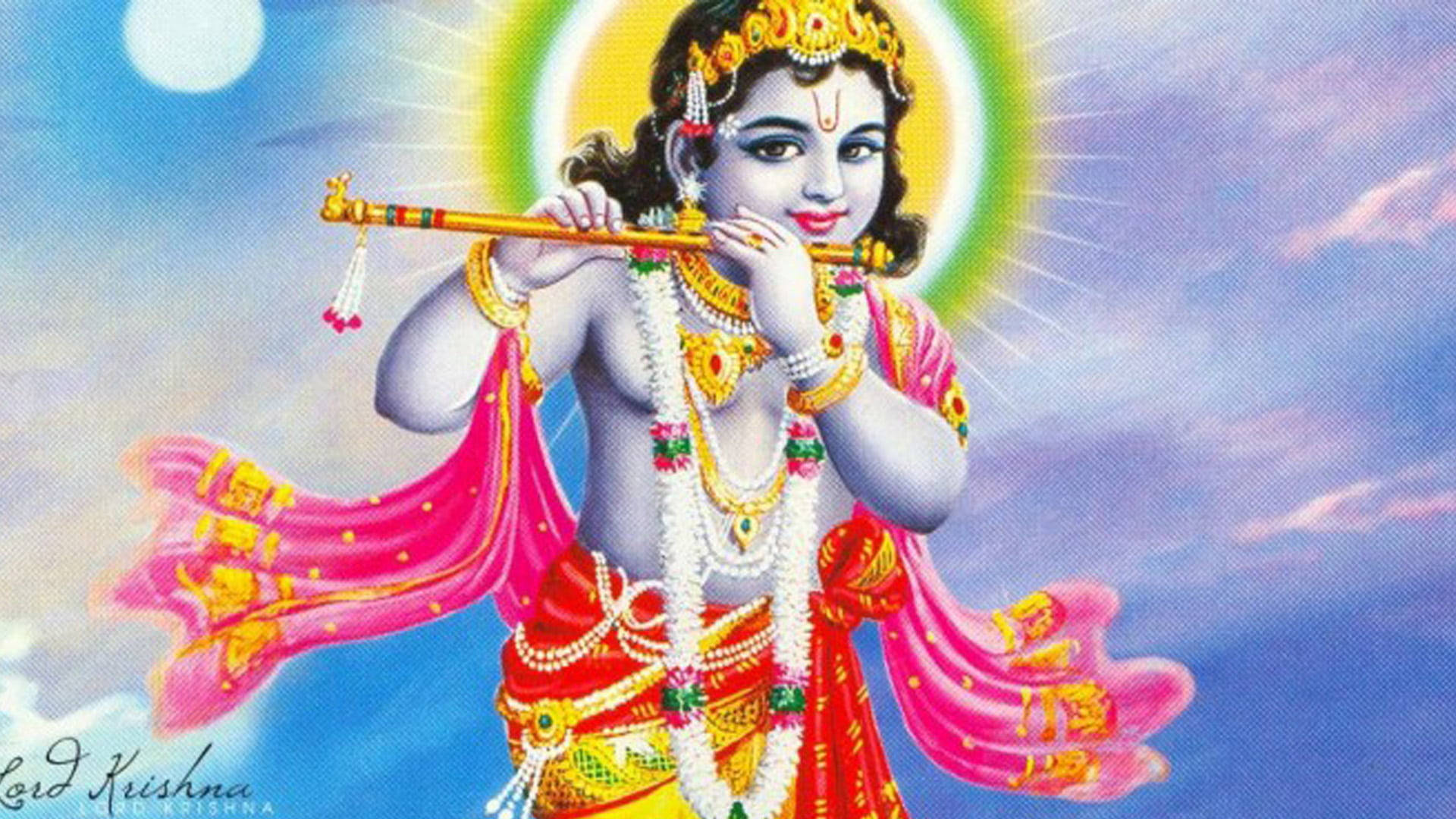Beautiful Krishna Digital Art Wallpaper